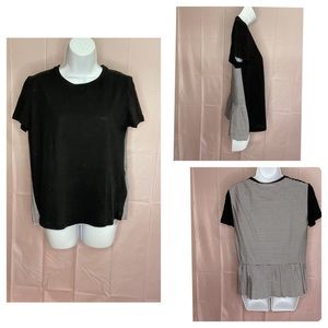 NWOT S Kate Spade Mixed Media Tee - Black & White